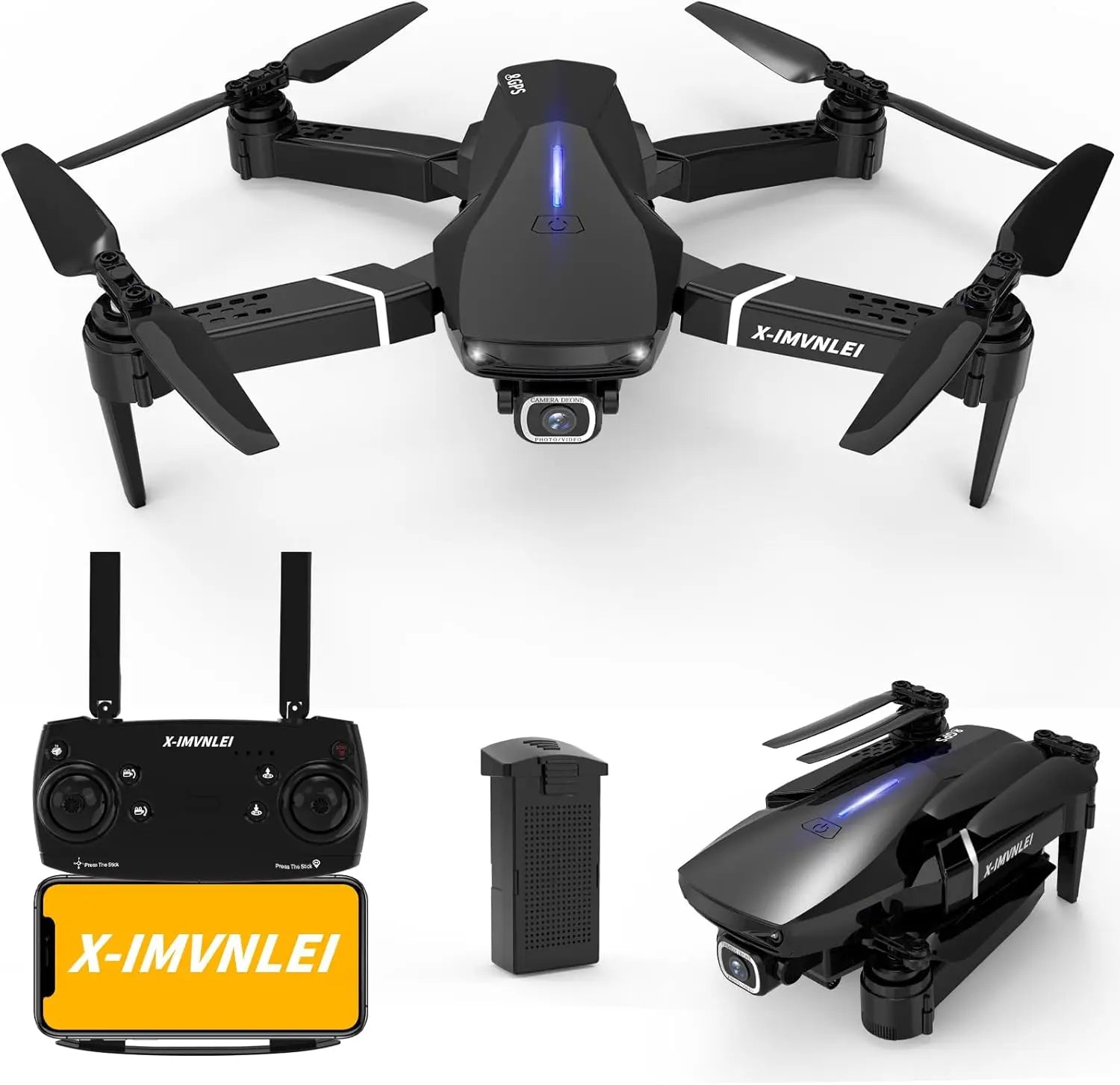 4K GPS Drone with Camera for Adults Beginners, Foldable FPV RC Quadcopter