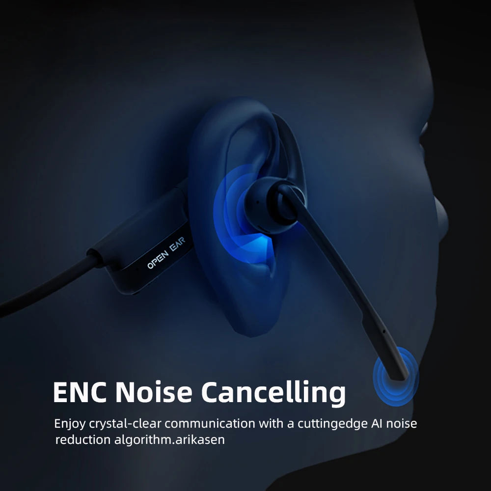 Open Ear Headphones with Mic, Bluetooth with Microphone, Bluetooth  Headset