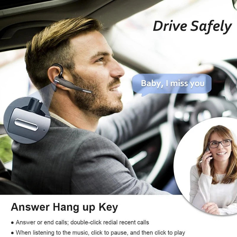 Business Headset, Over Ear Earphones with Mic, Bluetooth 5.1 Over Ear Headset