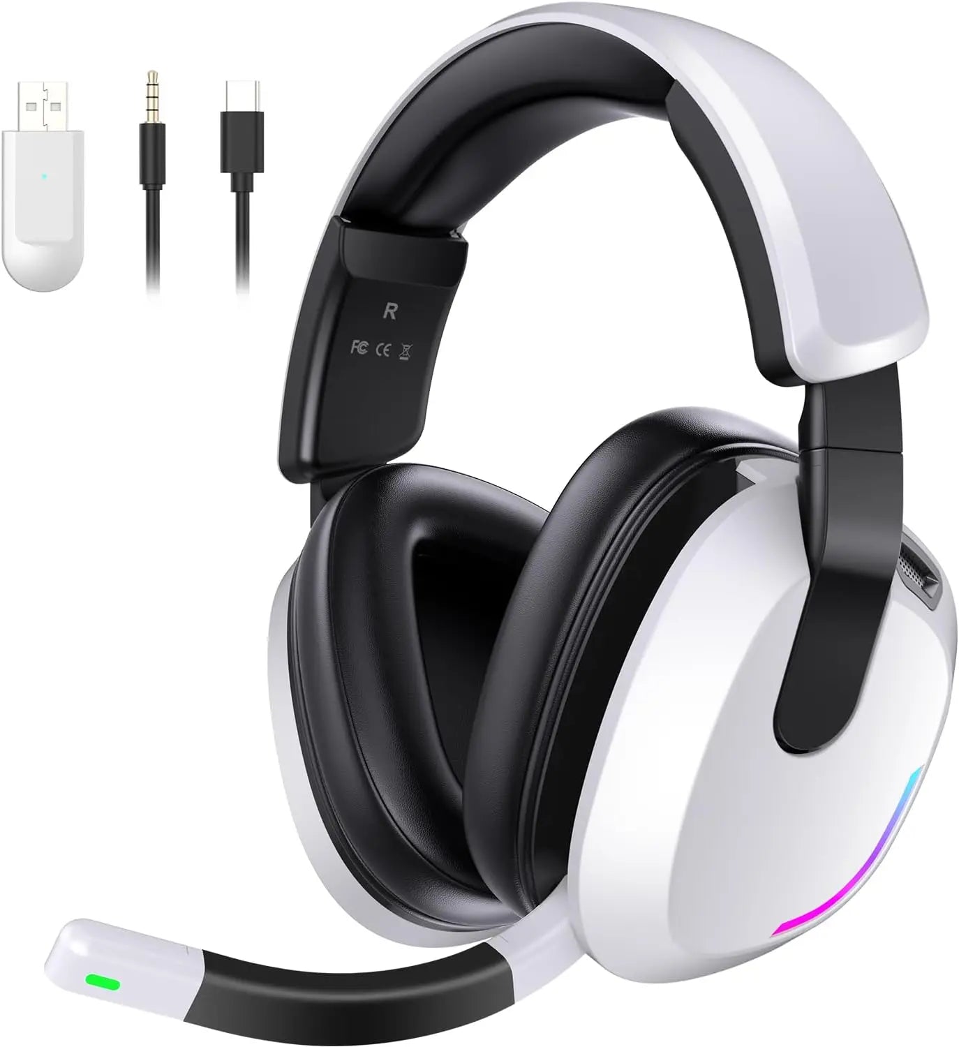 Wireless Gaming Headset for PS5 PS4 PC Switch Mac with Noise Cancelling Mic