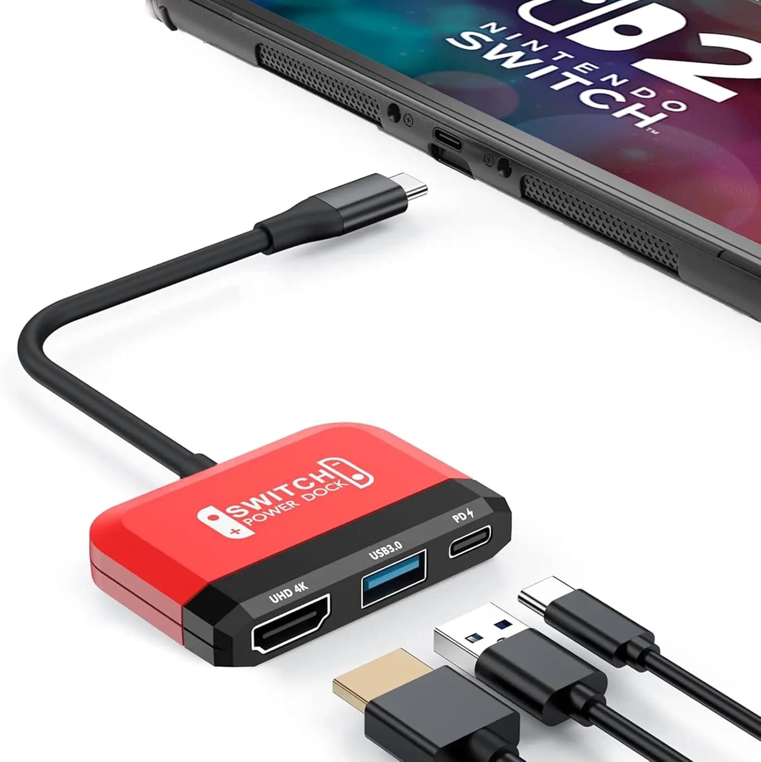 4K@60Hz Switch 2 Dock Replacement, Portable Travel Docking Station HDMI