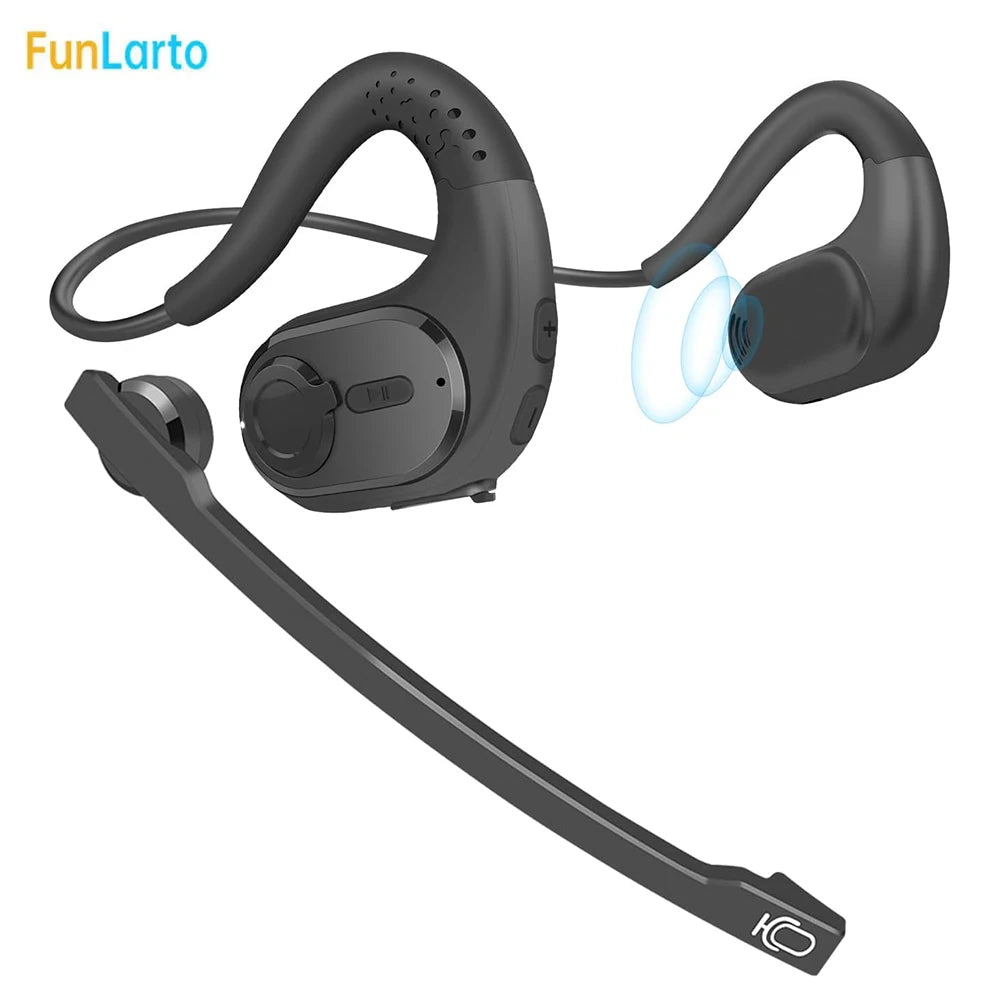 Bluetooth Headset with Detachable Microphone Multi-Point Wireless Headset