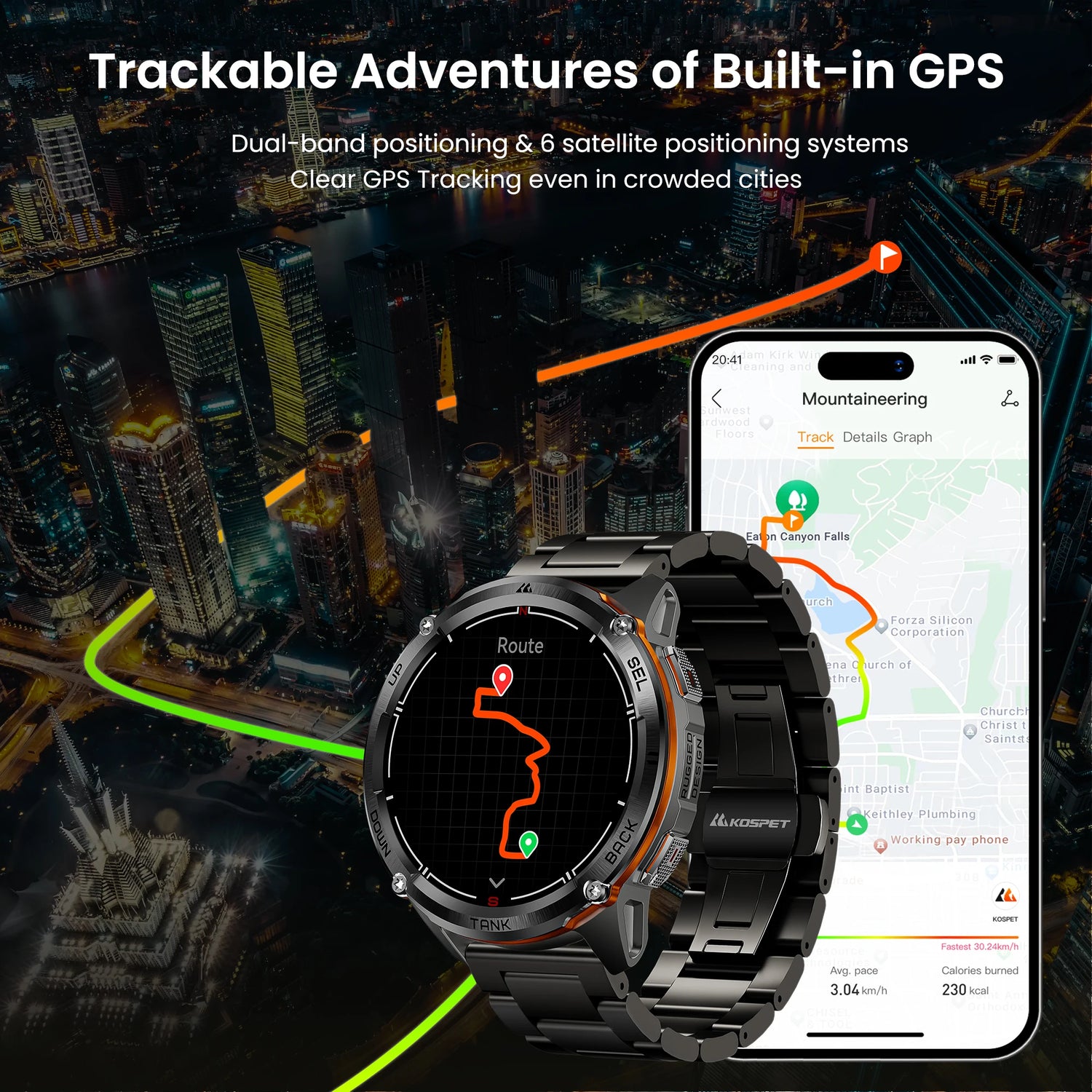 KOSPET TANK T3 Ultra 2 GPS Watches Men Compass Altimeter Mens Watch