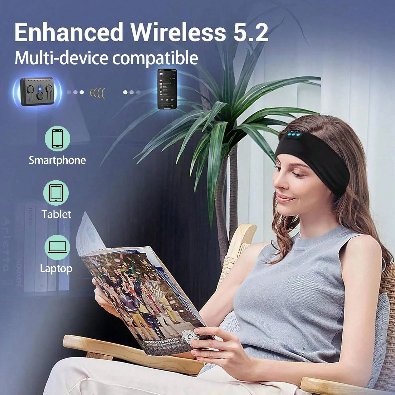 Sleep Headphones Bluetooth Headband Wireless Earphones Music Speakers