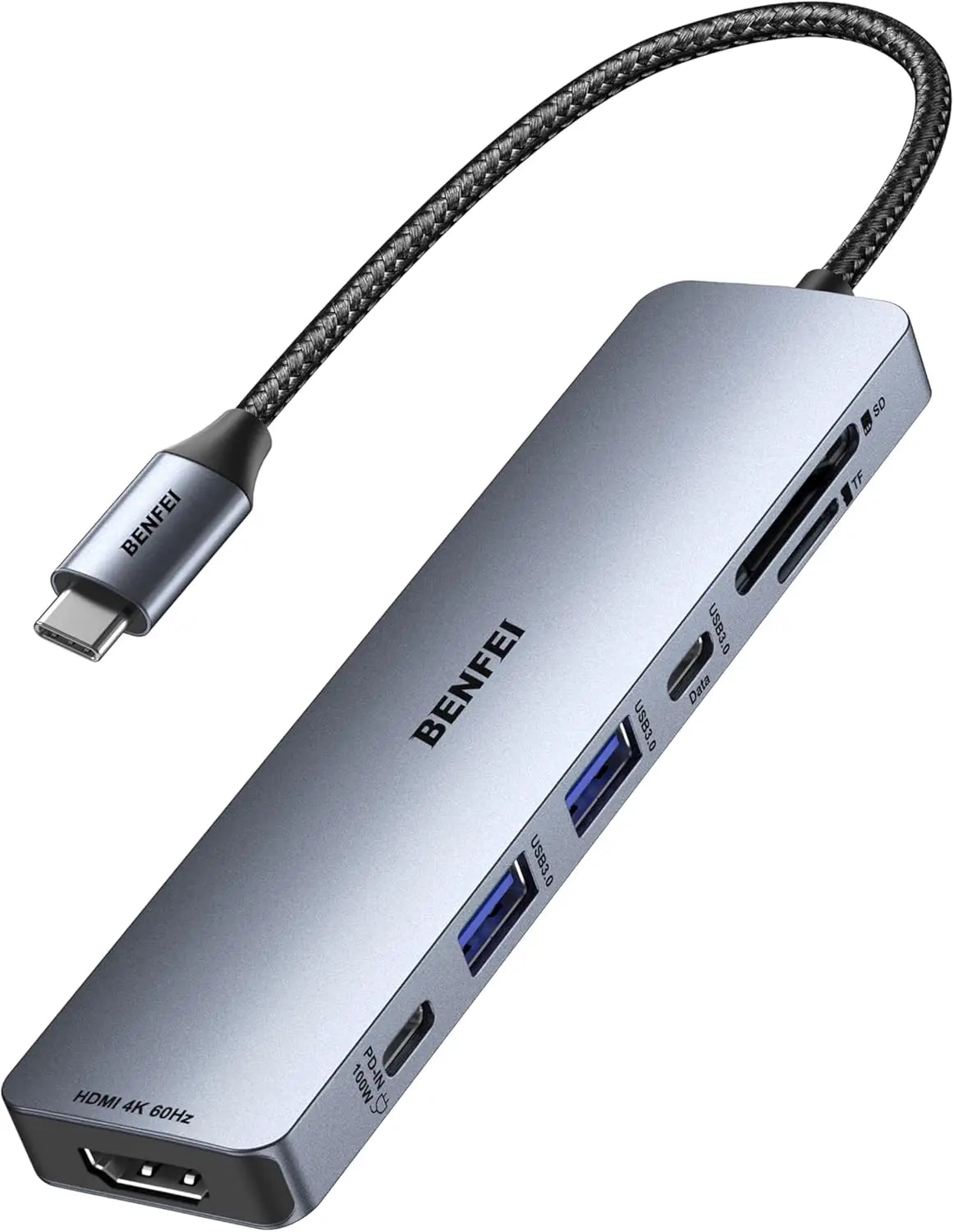7-in-1 USB C Hub 4K@60Hz HDMI, 2 USB-A, 1 USB-C Data, 100W Charging